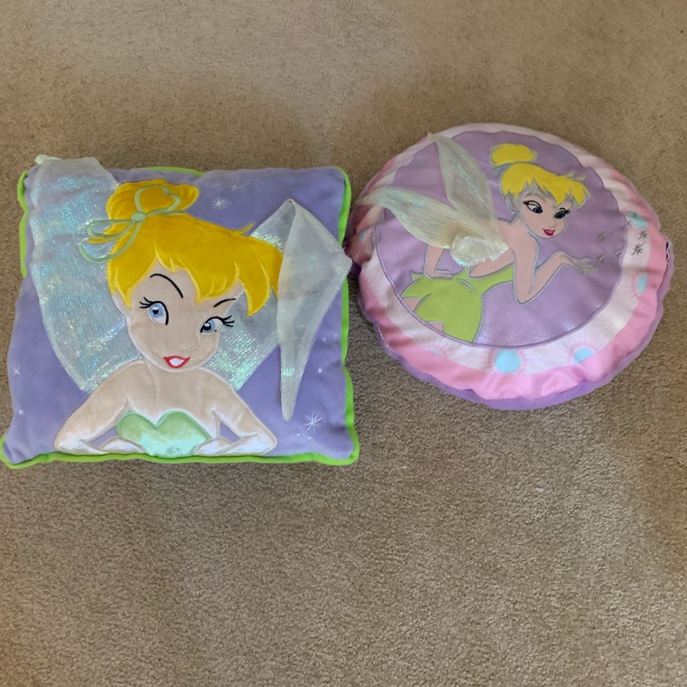 Two Tinkerbell pillows